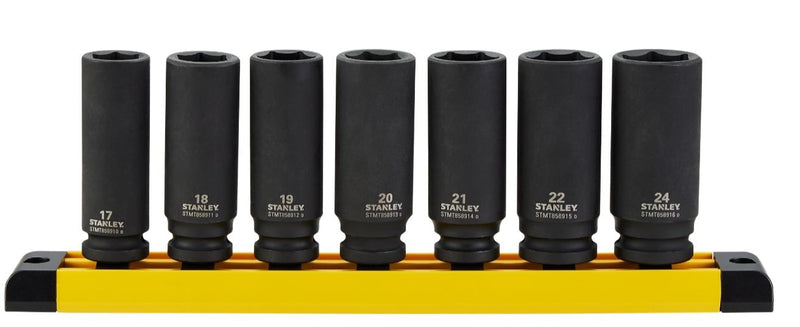 Stanley Pro 1/2-in Deep Impact Socket Set, Metric, 7-pc Y9