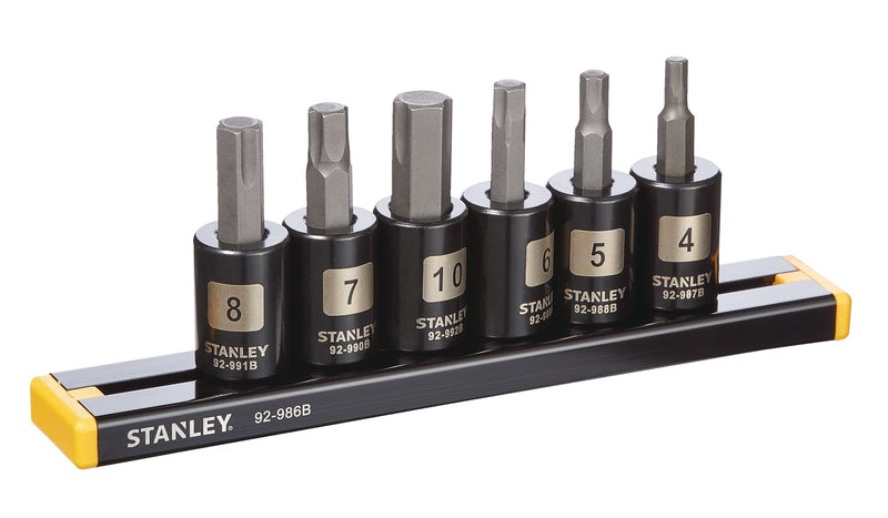 Stanley Professional Grade Black Chrome Hex Bit Socket Set, Metric, 6-pc L2