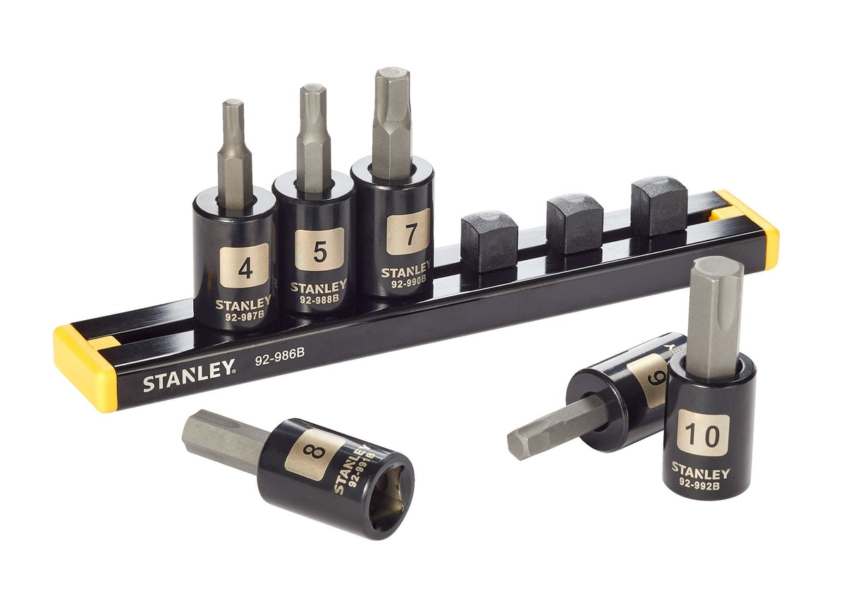 Stanley Professional Grade Black Chrome Hex Bit Socket Set, Metric, 6-pc