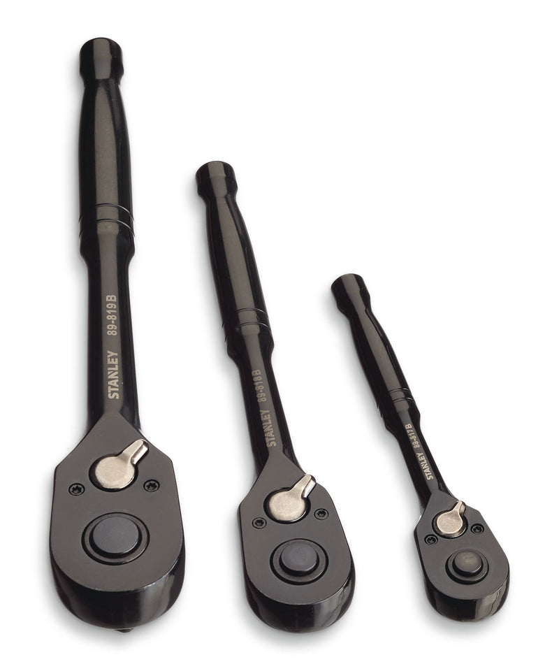 Stanley Professional Grade Black Chrome Ratchet Set, 3-pc J3