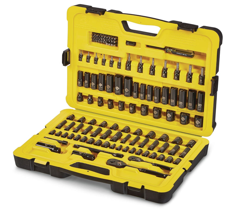 Stanley Professional Grade Black Chrome Socket Set, 122-pc, SAE/Metric T1