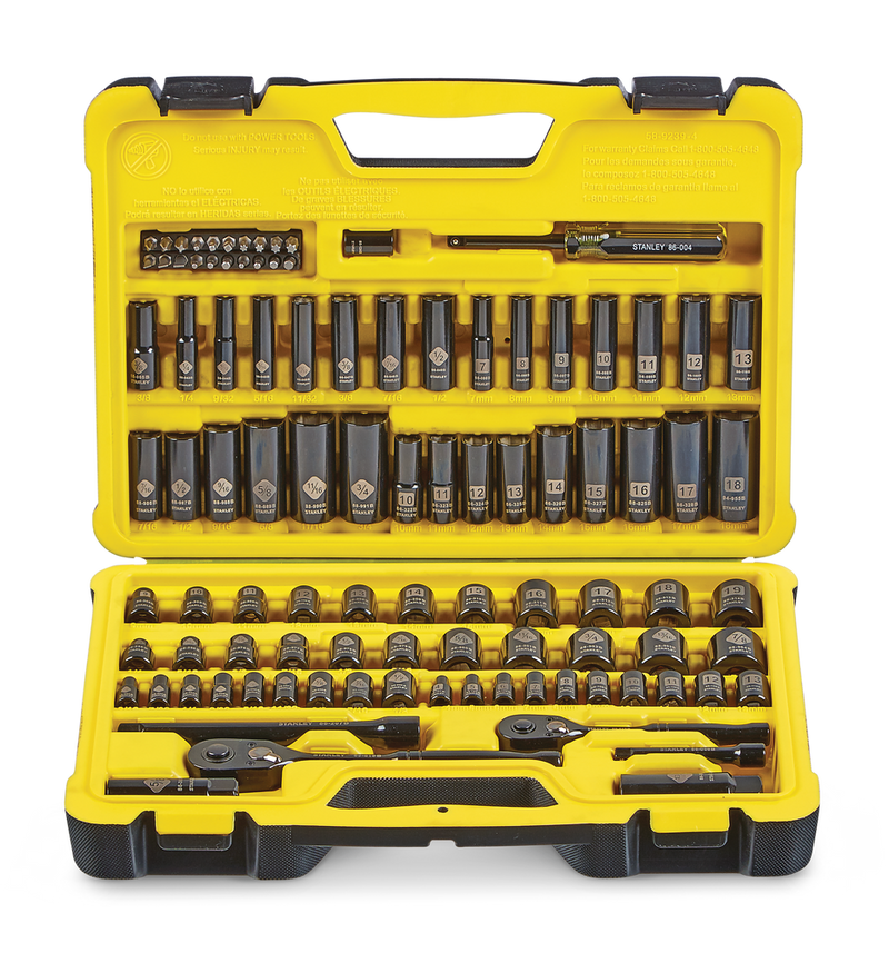 Stanley Professional Grade Black Chrome Socket Set, 99-pc, SAE/Metric U9