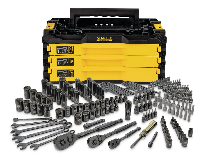 Stanley Professional Grade Black Chrome Socket Set, SAE/Metric, 203-pc K4