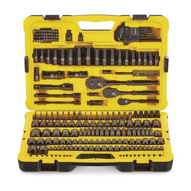 Stanley Professional Grade Black Chrome Socket Set, SAE/Metric, 230-pc F5