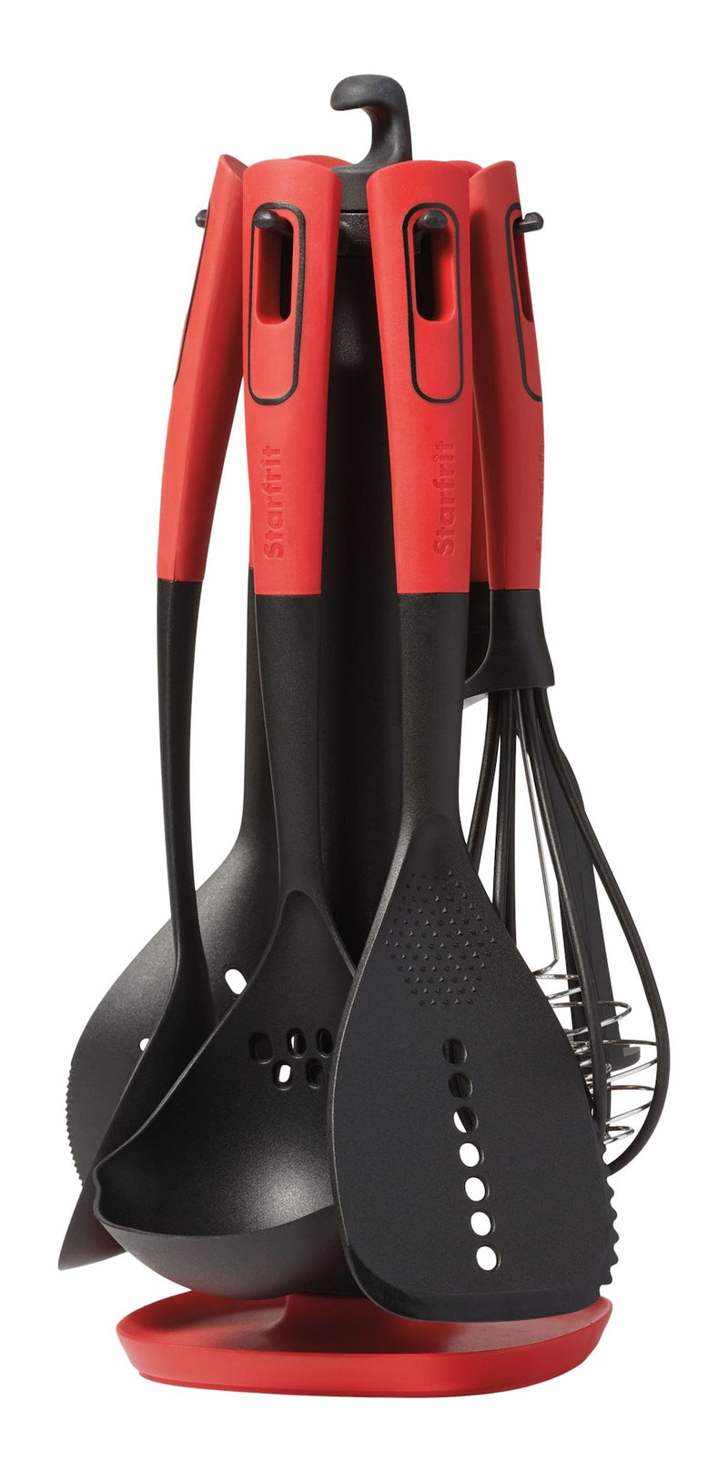 Starfrit Mixed Kitchen Utensil Set with Nylon Heads and Swivel Holder, 6-pc H5