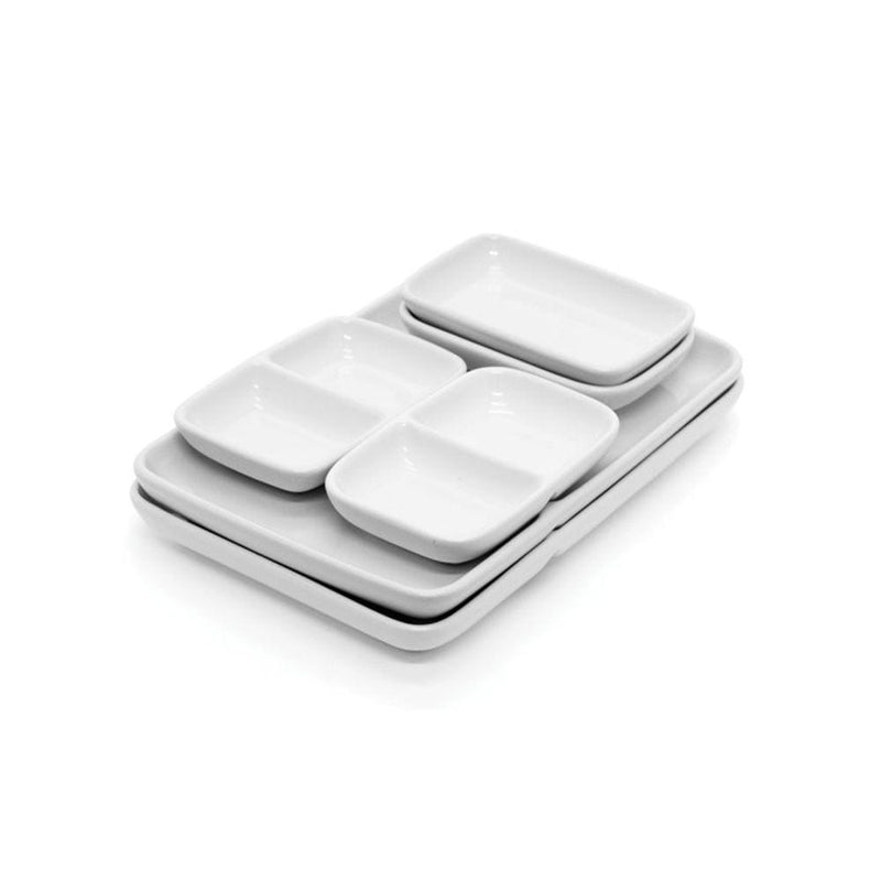 Starfrit Oven & Dishwasher Safe Ceramic Fondue Plate, Serves 2, 6-pc O1
