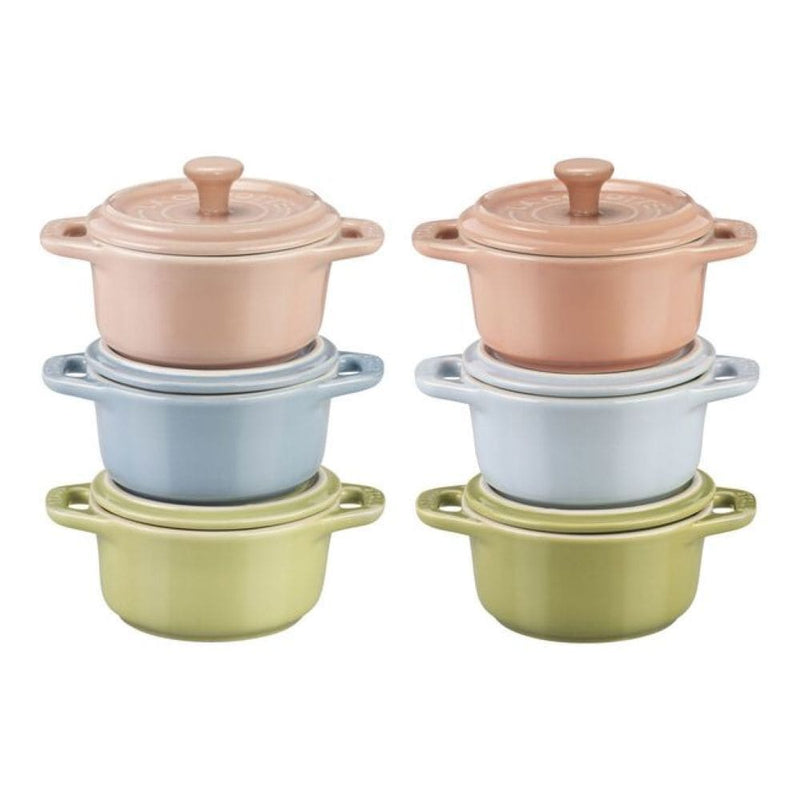 Staub Non-Stick Ceramic Mini Macaron Cocotte Set, 6-pc W7