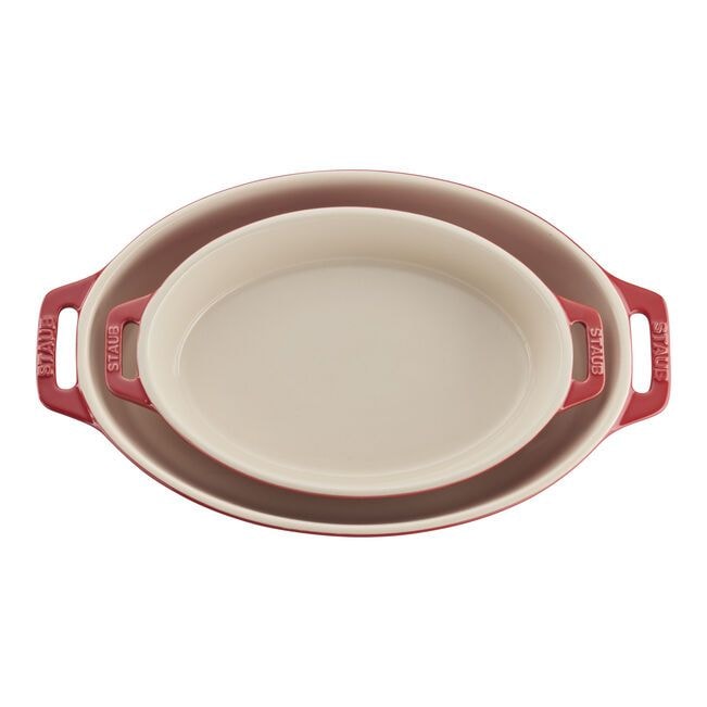 Staub Oval 2 piece Baking Set Cherry O2