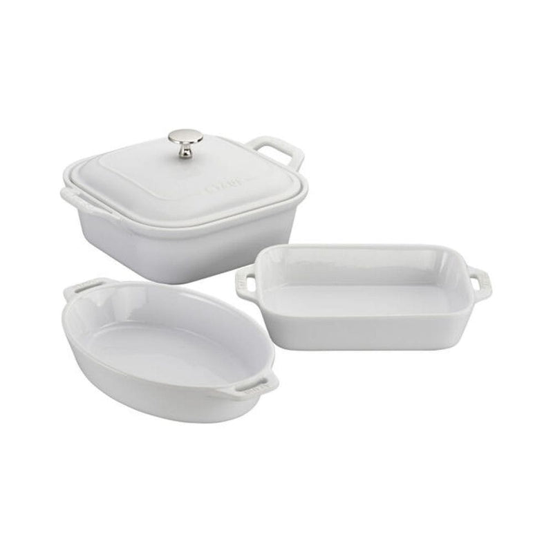 Staub White Non-Stick Ceramic Mixed Baking Set, 4-pc X7