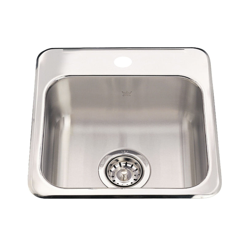 Steel Queen Drop-In 1-Hole Stainless Steel Sink, 15x15-in D1