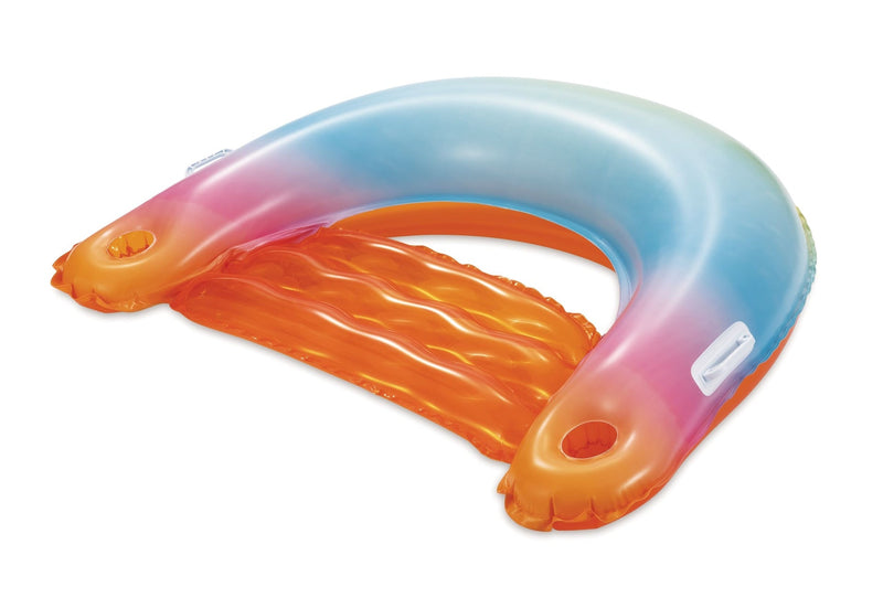 Stella and Finn Sunset Inflatable Ombre Pool Floating Chair with Cup Holders, Multi-Colour R6