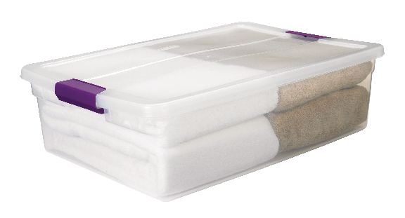 Sterilite ClearView Storage Box with Latched Lid, 30-L E1