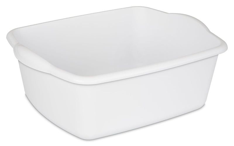 Sterilite Plastic Kitchen Wash Basin/Dish Pan For Home & Camping, White, 12-Quart H5