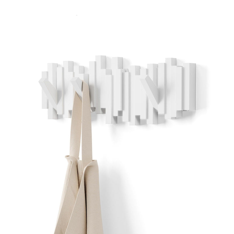 Sticks Multi 5 Hook Rack, White J2