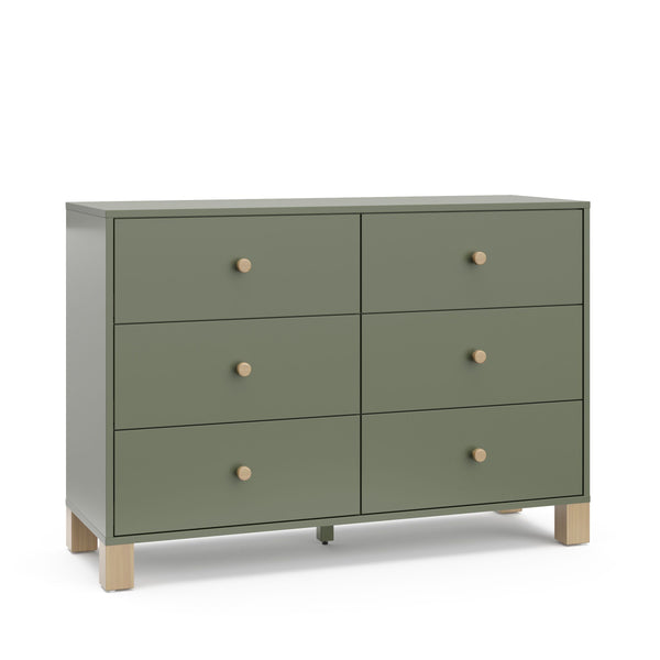 Storkcraft California 6-Drawer Olive/Driftwood Double Dresser/Chest L5