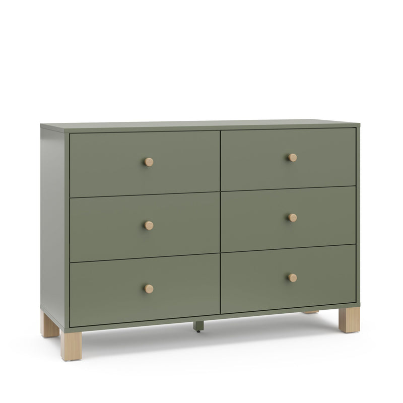 Storkcraft California 6-Drawer Olive/Driftwood Double Dresser/Chest L5