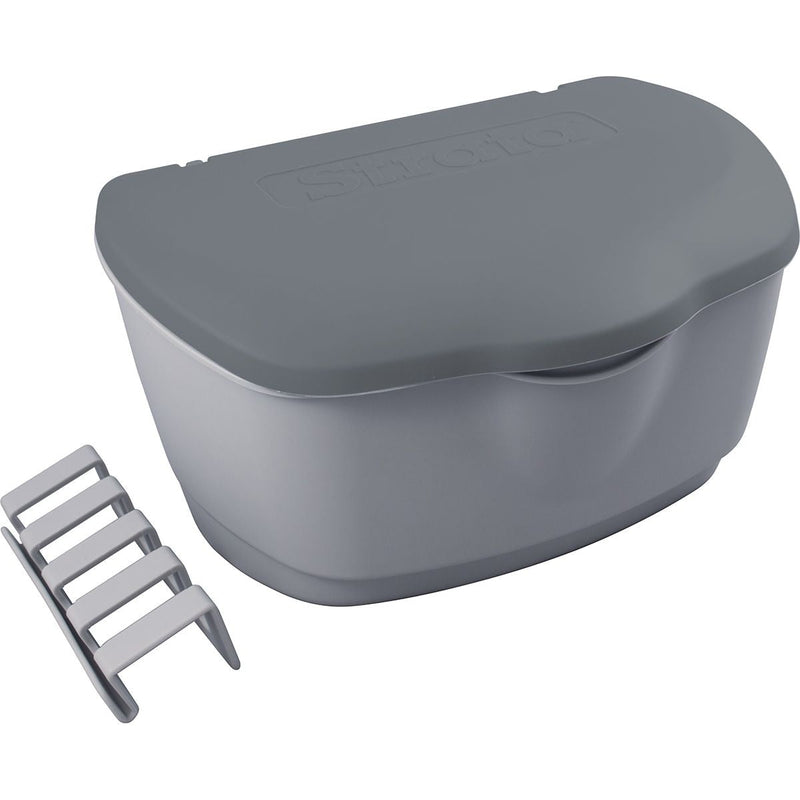 Strata Plastic Clothespin Box, Grey X9