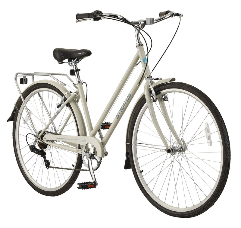 Stratus Hawthorne Adult Bike, 700C, 7-Speed, Alloy V-brakes, Grey Z2