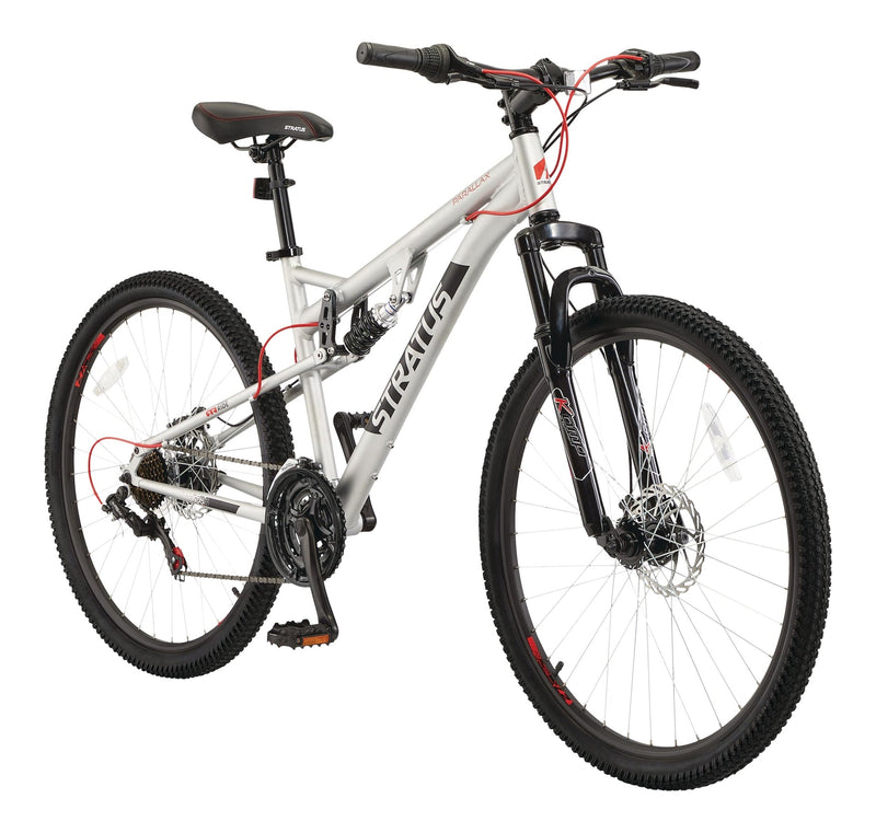 Stratus Parallax Dual-Suspension Mountain Bike, 27.5-in Wheel, Silver Q5