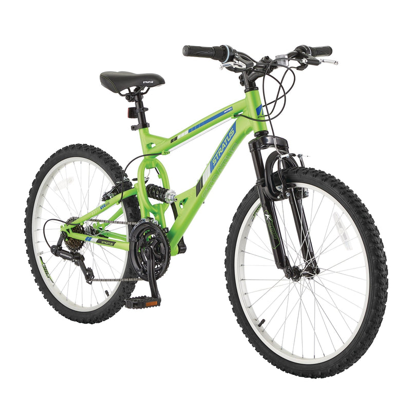 Stratus Richter Adult Bike, 21-Speed, 24-in Wheel, Adult/Youth Bike, Green R9