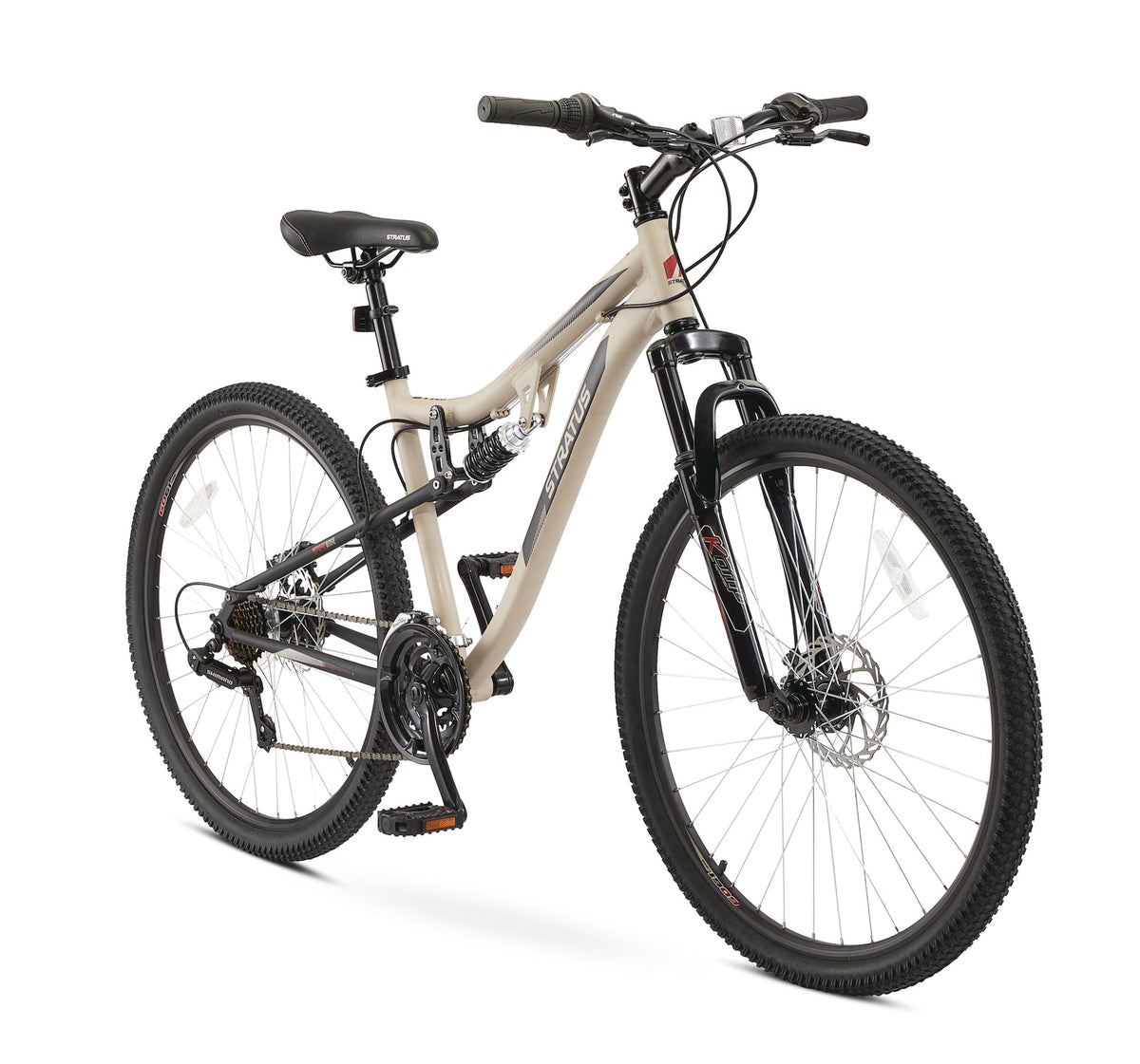 Stratus Striker Adult Bike, 21-Speed,, 17-in Aluminum Frame, 27.5-in, Beige