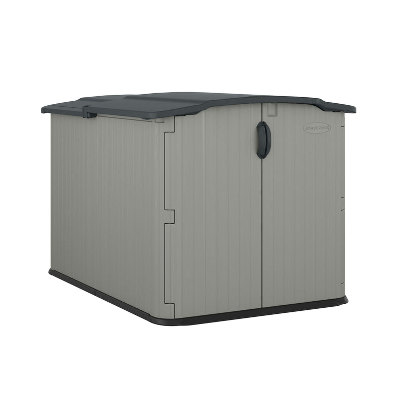 Suncast Glidetop 98-cu-ft Dove Grey Horizontal Shed P4