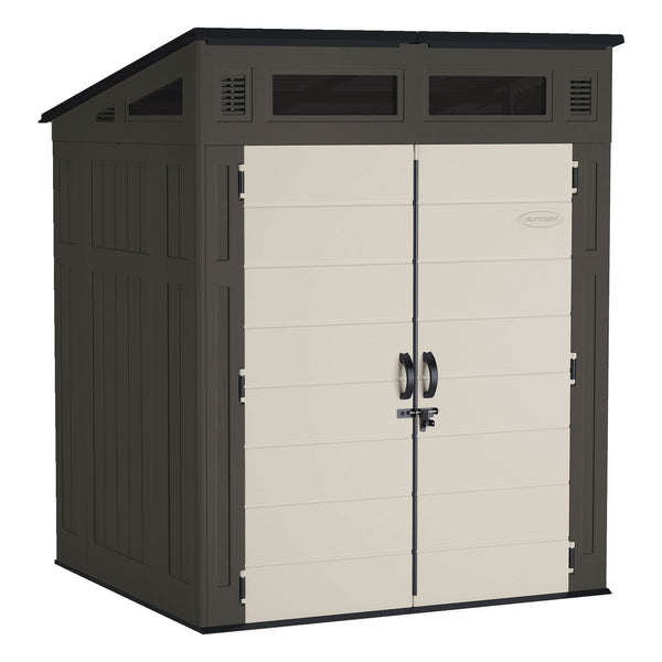 Suncast Modernist Outdoor Storage Shed, Grey, 6-ft x 5-ft X1