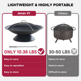 Sunjoy Genesee Round Fire Pit, Black