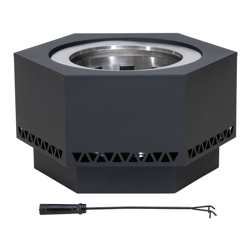 Sunjoy Lawrence Hexagonal Low Smoke Firepit, 28-in O4