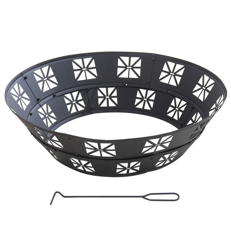 Sunjoy Shelton Fire Ring, Black K5