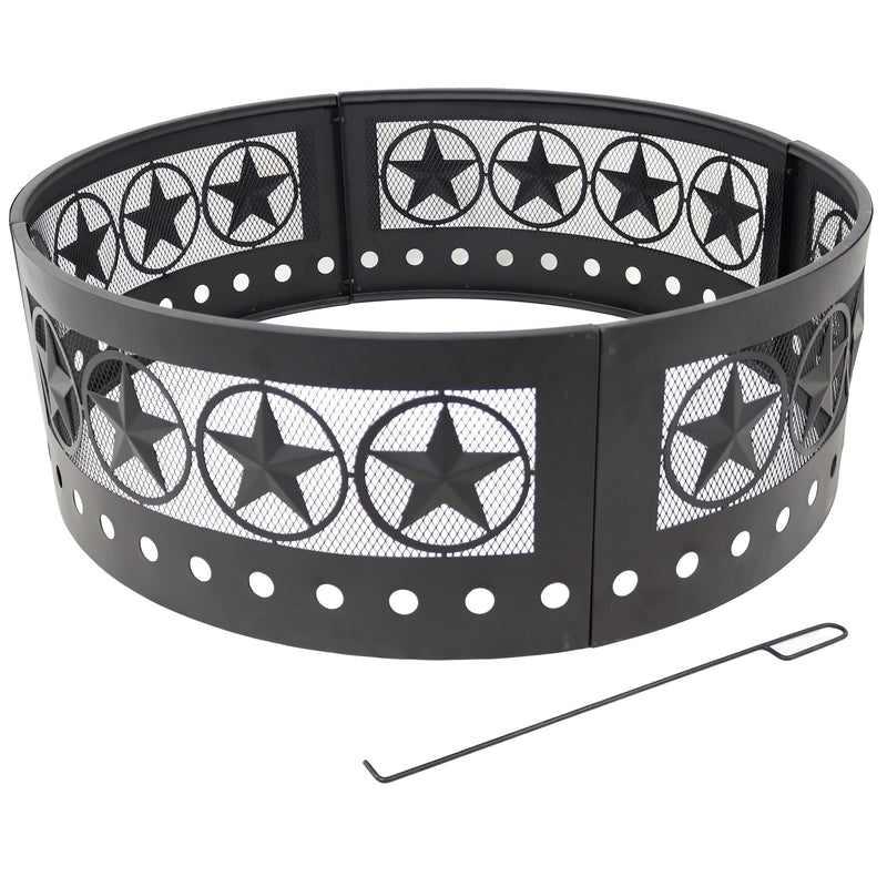 Sunnydaze Décor Heavy-Duty Steel Cut Out Campfire Ring, 36-in I1