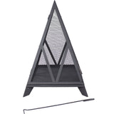 Sunnydaze Decor Majestic Pyramid Steel Fire Pit, Black