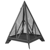 Sunnydaze Decor Majestic Pyramid Steel Fire Pit, Black