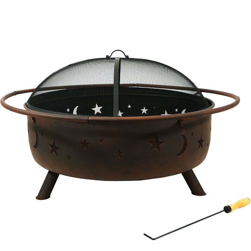 Sunnydaze Décor Steel Cosmic Fire Pit, Extra-Large, 42-in I0
