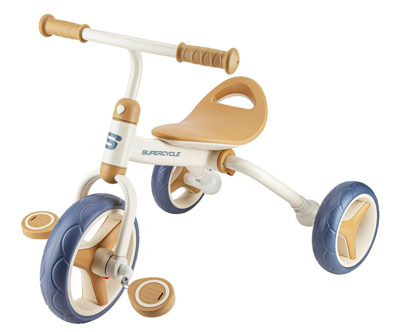 Supercycle 2-in-1 Toddlers & Kids' Tricycle with Detachable Pedals, 8-in, Beige B9