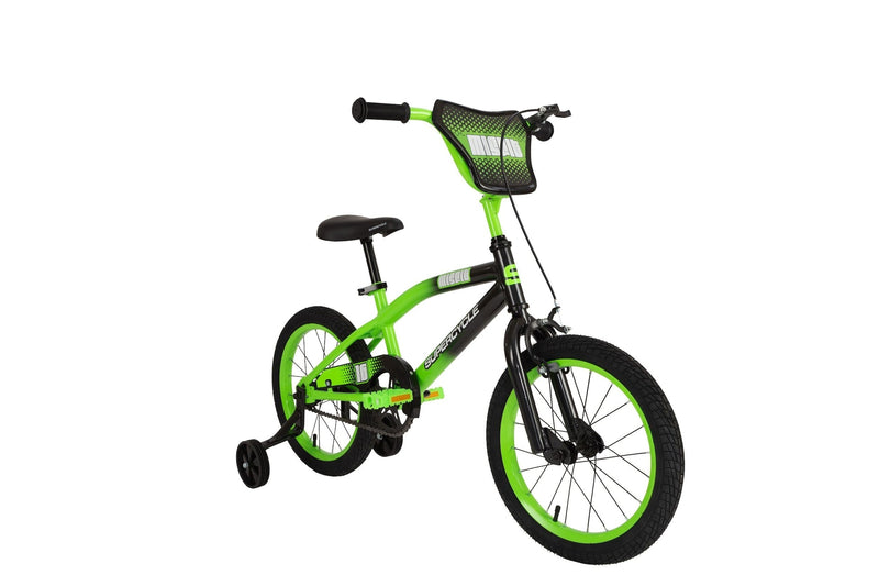 Supercycle Misfit Kids' Bike with Training Wheels, 16-in, Green O8