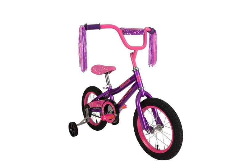 Supercycle Radium Kids' Bike with Training Wheels, Purple, 14-in W5