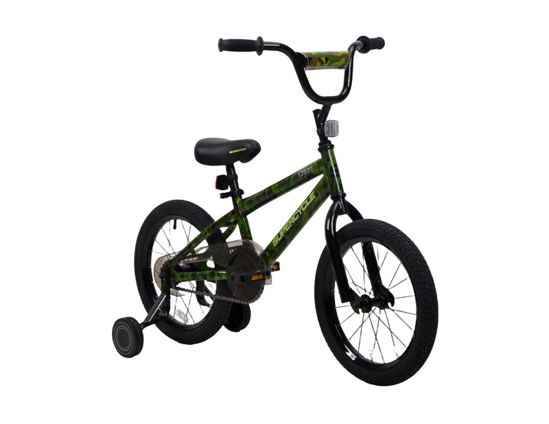 Supercycle Youth Bike with Hi-Ten Steel Frame, 16-in, Camo F8