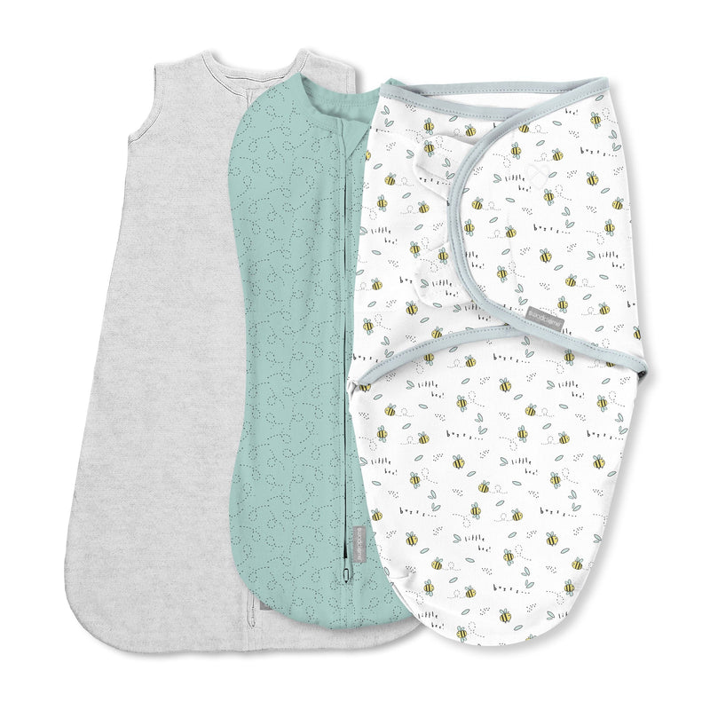 SwaddleMe Comfort Easy Change Swaddle, Little Bees, Small/Medium, 3-pk R8