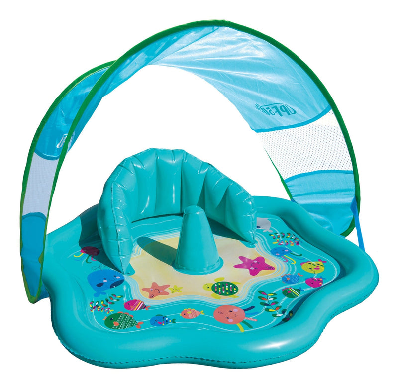 Swim School Inflatable Baby Splash Mat with Canopy, 28-in, Ages 6-18m M8