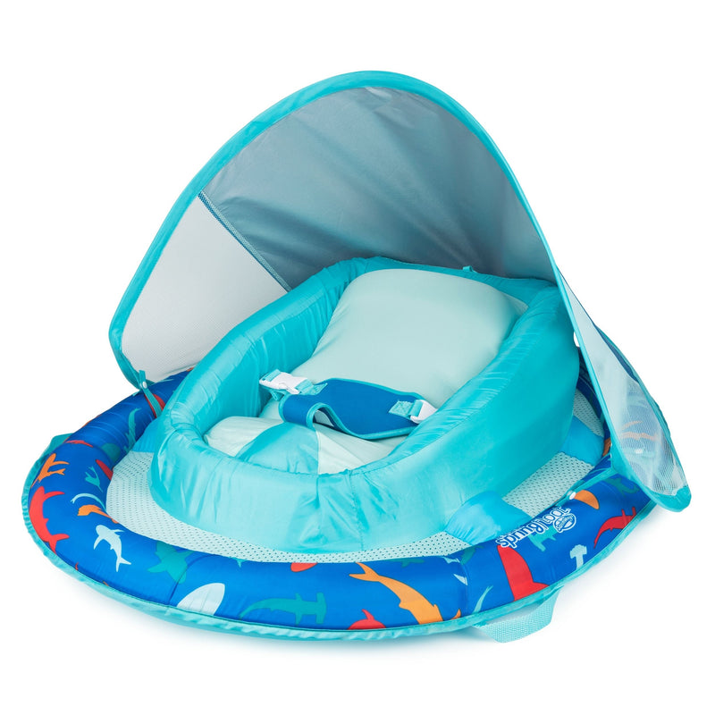 Swimways Floating UV-Protected Infant Spring Float with Handles & Sunshade, Shark Design, Ages 3-9 months I8
