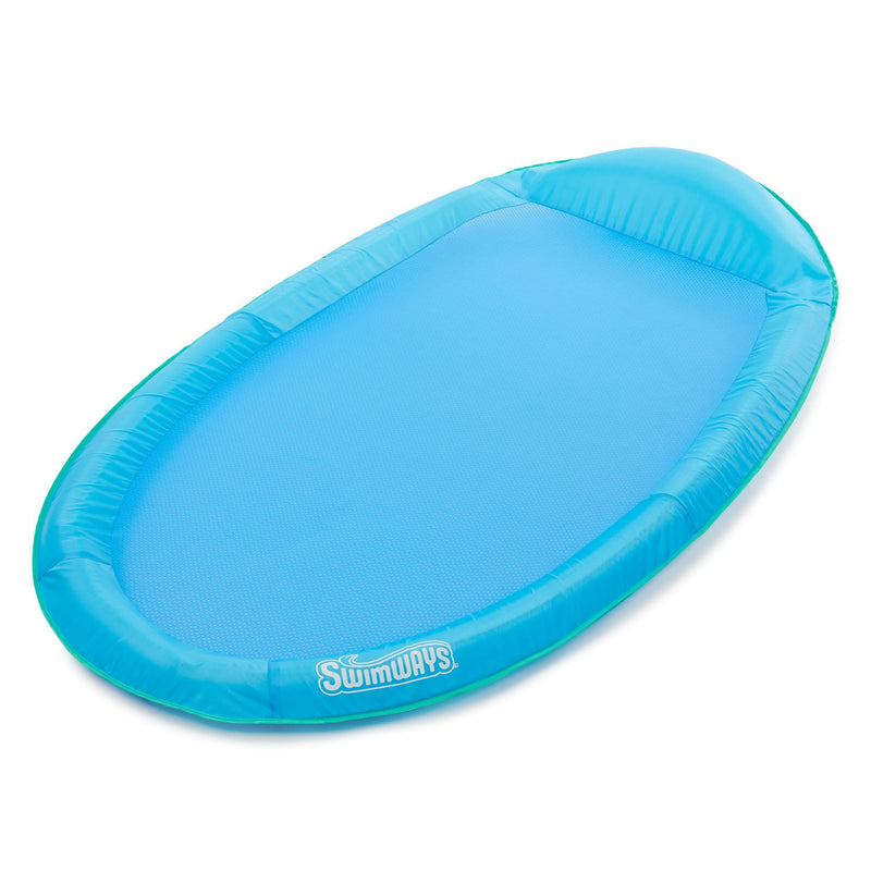 Swimways Inflatable Spring Float Pool Lounger, 66 x 40-in, Blue C7