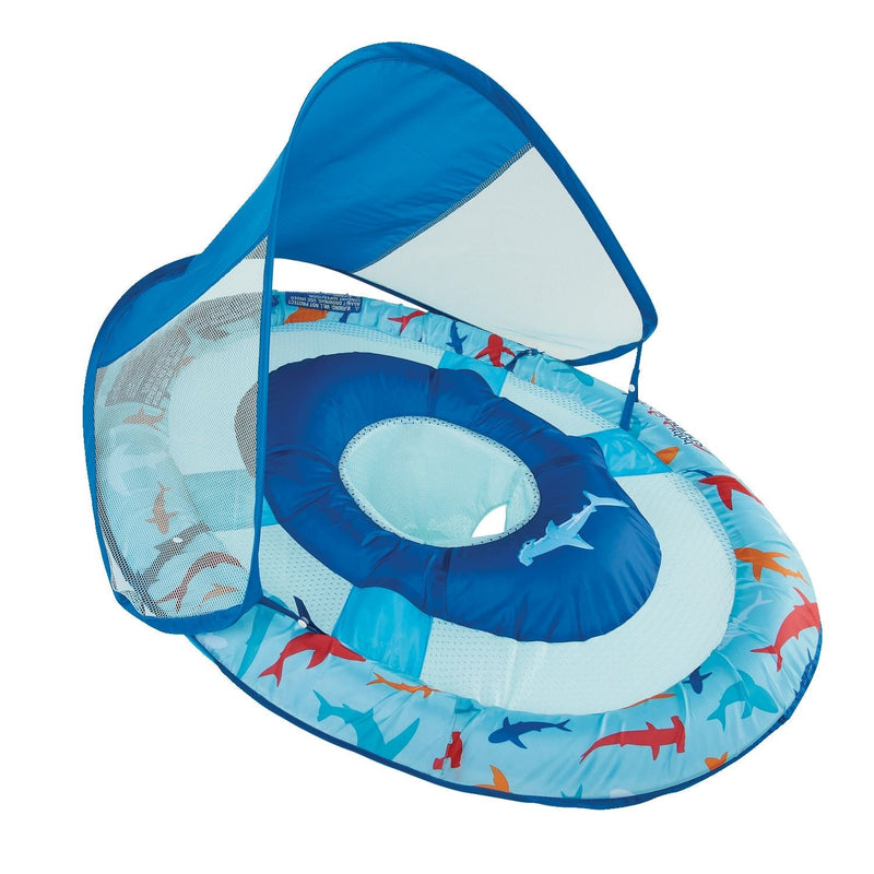 Swimways Sun Canopy Inflatable Baby Spring Float for Kids 9-24 Months, Shark Design A4