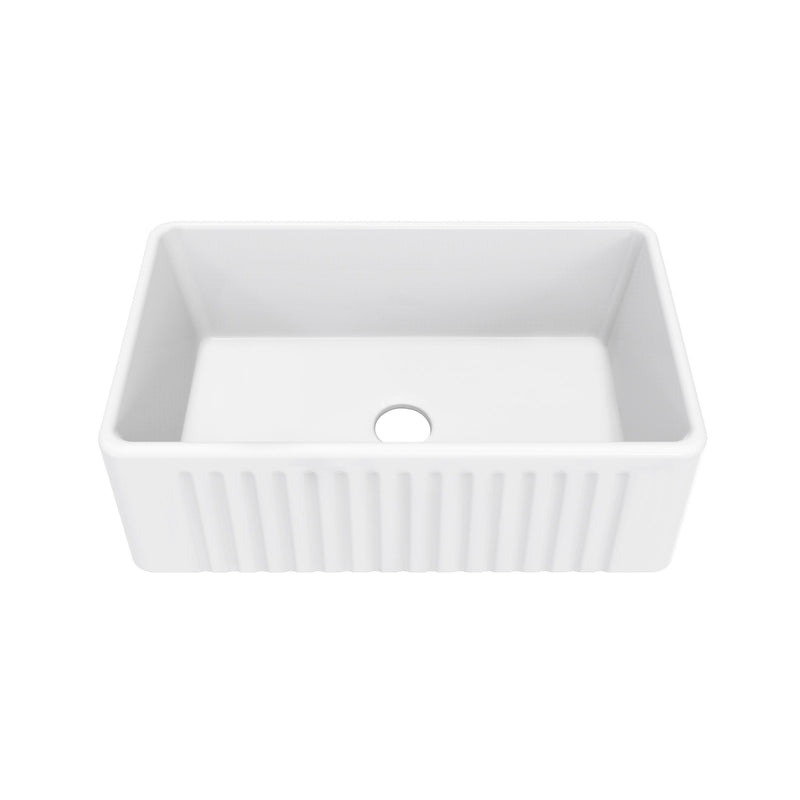 Swiss Madison Delice Ceramic Farmhouse Kitchen Sink with Apron, 30-in x 18-in B8
