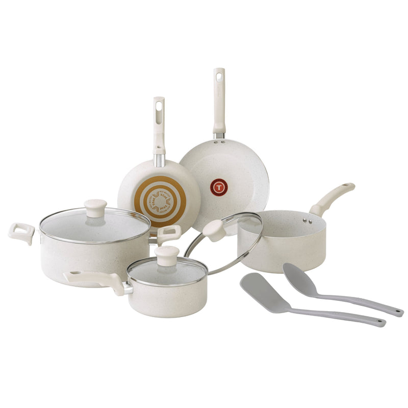 T-fal Beige 10-Piece Non-Stick Set, Beige H8
