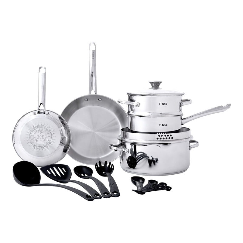 T-Fal Cook and Strain Stainless Steel Cookware Set, 15-pc I2