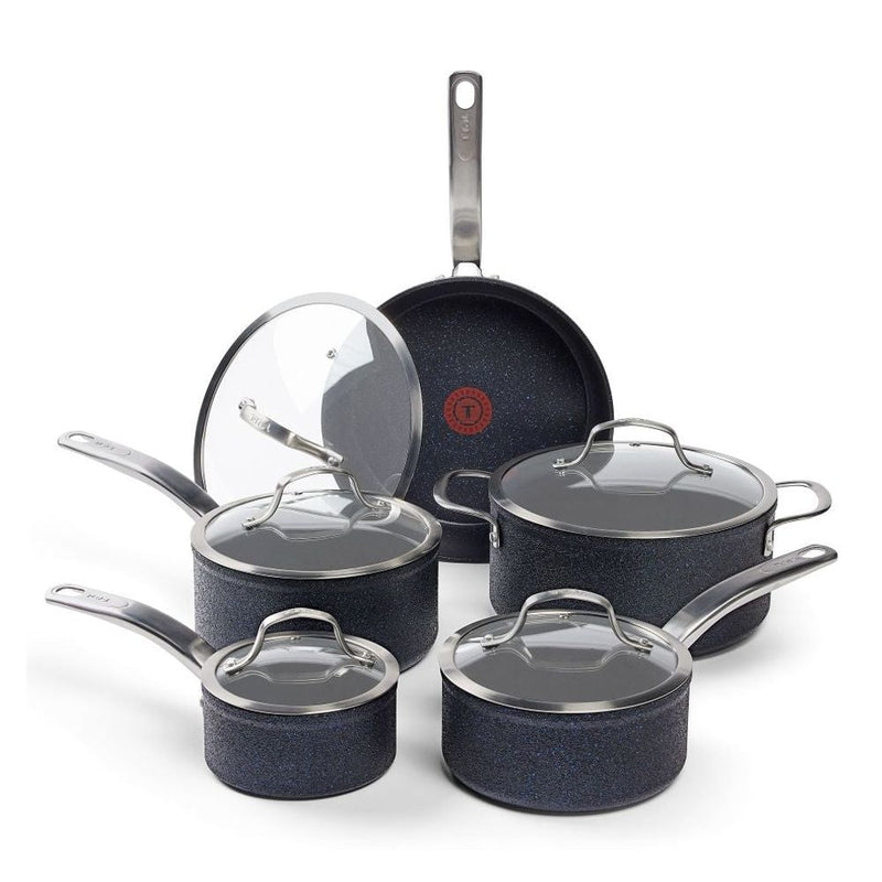 T-fal StoneShield 10-pc Cookware Set with DefenseShield Technology, 6-Multilayer Construction, Induction Safe B6