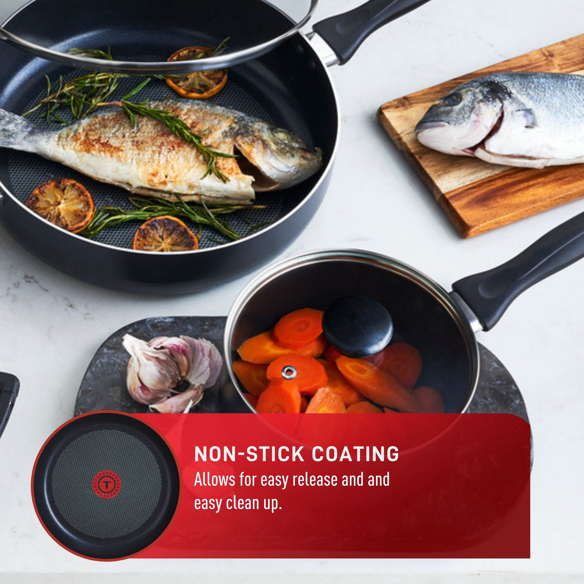 T-fal Viva Non-Stick Cookware Set, Black, 9-pc