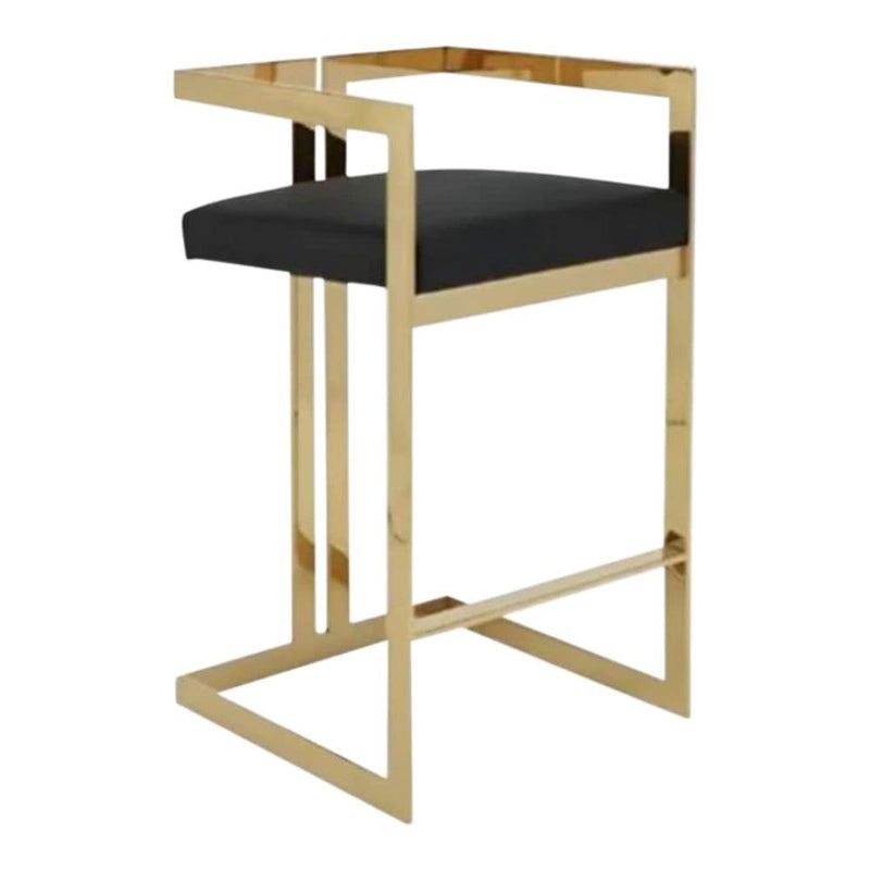 Take Me Home Black Cushioned Harvey Stool with Gold Frame G6