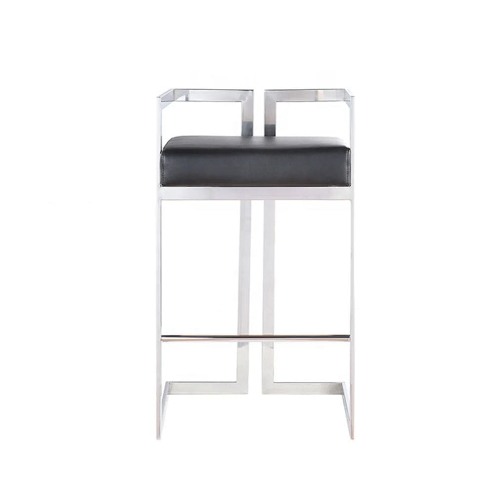 Take Me Home Black Cushioned Harvey Stool with Silver Frame